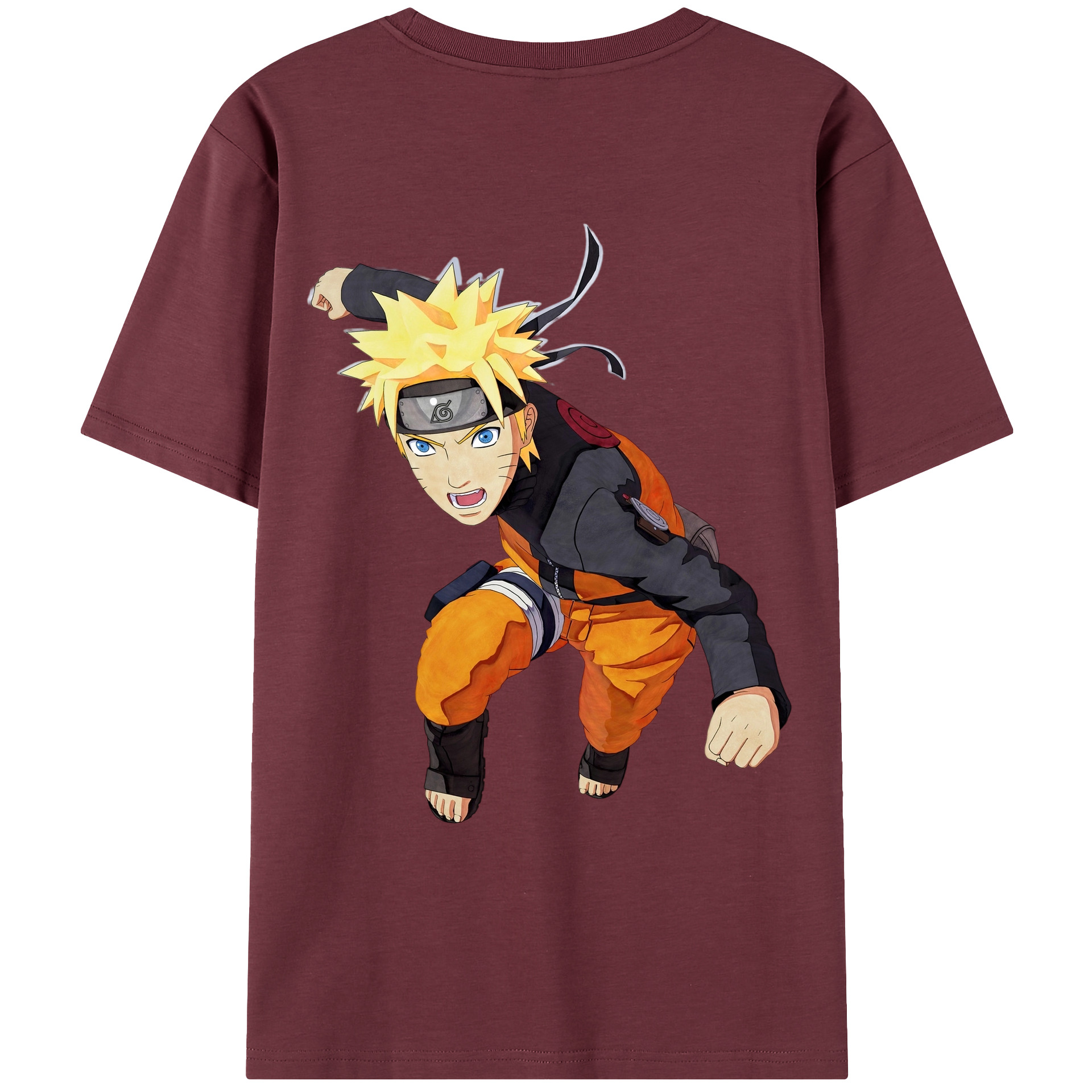 （画像用） NARUTO -ナルト- うずまき ナルト Uzumaki Naruto 綿100％半袖Tシャツ（背面プリント）